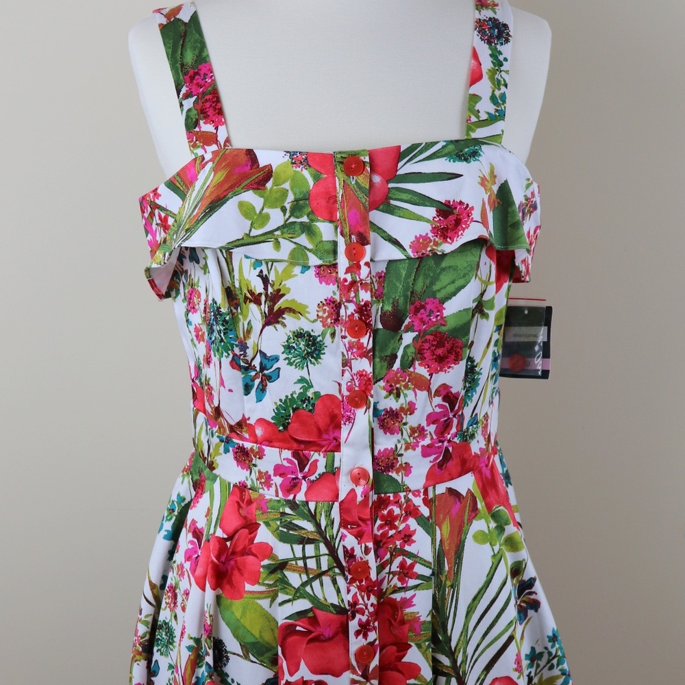 Gabby Skye Fit N Flare Sundress Hibiscus Floral 10